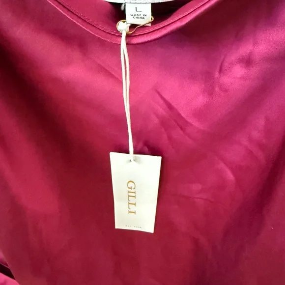 NWT - VICI  Gilli Satin Fringe Trim Midi Dress - Picture 9 of 10